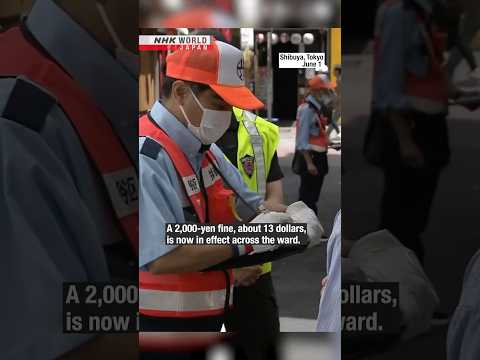 Shibuya Ward rolls out fines to tackle litteringーNHK WORLD-JAPAN NEWS #shorts thumbnail