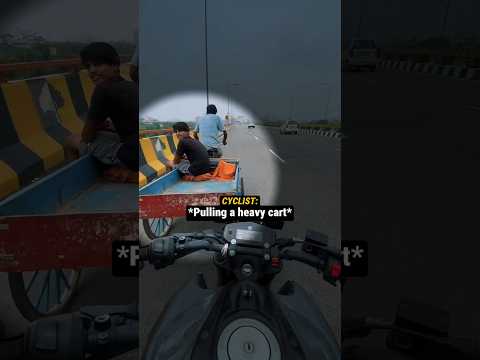 Biker Helps Struggling Cyclist Pull Heavy Cart 🥺 thumbnail