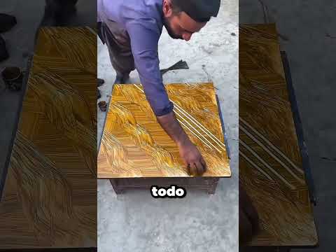 Él convirtió un suelo simple en una obra maestra de arte en madera hecha a mano😱🪵 #shorts #ytshorts thumbnail