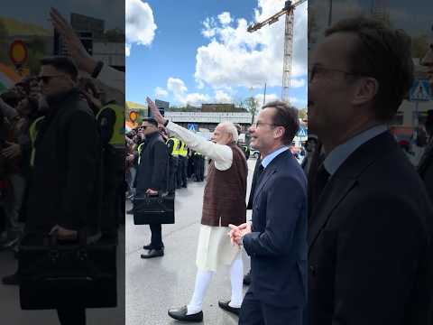 Loud cheers across Sweden for PM Modi! | #shorts thumbnail
