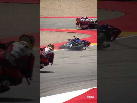 Locatelli crashes out of Race 1 ❌ | 2026 #AragonWorldSBK 🇪🇸 thumbnail