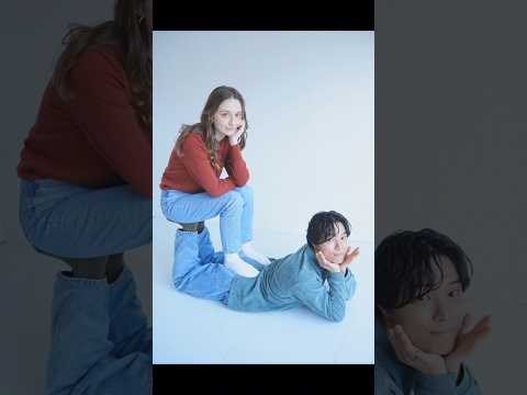 海外のポーズ本気でやってみた 😂 Taking crazy couple photos at a professional studio 😂 #夫婦 #couple 📷: @\fil_wedding thumbnail