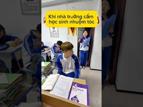 Lớp Học Vui Nhộn.|Cấm học sinh nhuộm tóc.#giaitri #shorts thumbnail