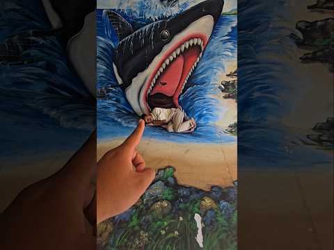 temon tiduran di gambar mulut hiu #trendingshorts thumbnail