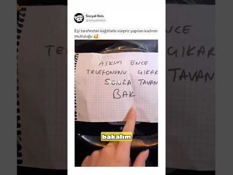 Eşi tarafından kağıtlarla sürpriz yapılan kadının mutluluğu ? thumbnail