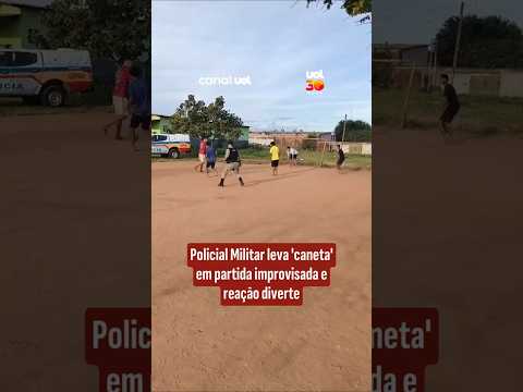 Policial Militar leva 'caneta' em partida improvisada e reação diverte thumbnail