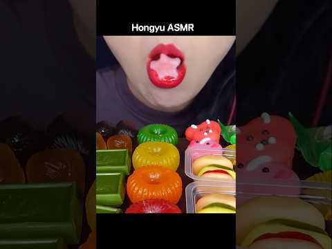 ASMR RAINBOW DESSERTS 다양한 무지개 디저트 해외 간식 먹방 FROZEN SNACK JELLY #shorts #mukbang #먹방 #rainbow #hongyu thumbnail