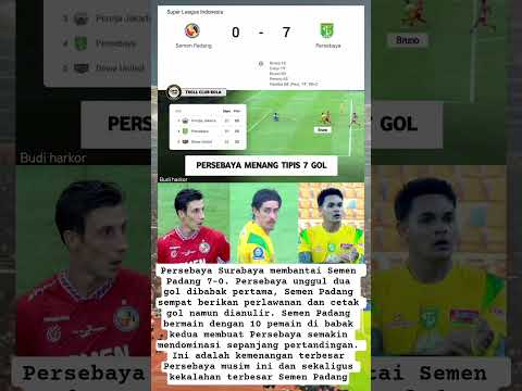 PERSEBAYA BERPESTA GOL KE GAWANG SEMEN PADANG DENGAN SKOR 7-0 #superleague thumbnail