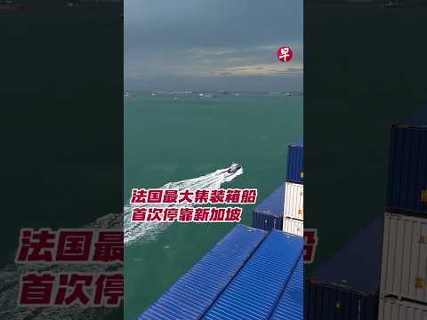 法国最大集装箱船首次停靠新加坡#zaobaosg #sgnews #shorts thumbnail