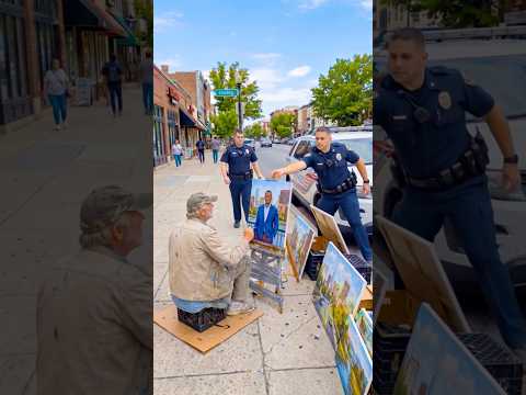 Police Surprised This Street Artist With A Gallery #shorts #humanity thumbnail