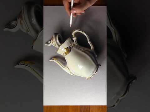 Hyper-realistic teapot #drawing #art thumbnail