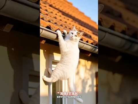 Kucing nyangkut di atas atap ? #shorts #youtubeshorts thumbnail