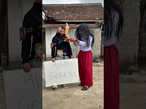 Jajan gratis cuman boleh 1 #shorts #minivlog #comedy #bocilwargads #maspreman thumbnail