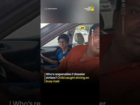13-Year-Old Drives Luxury Car on Busy Road in UP | The Bharat Post thumbnail