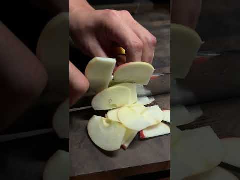 Rui “BloodMoon” Santoku cutting two apples #fyp #satisfying #kitchenknife #japaneseknife #ruiknife thumbnail