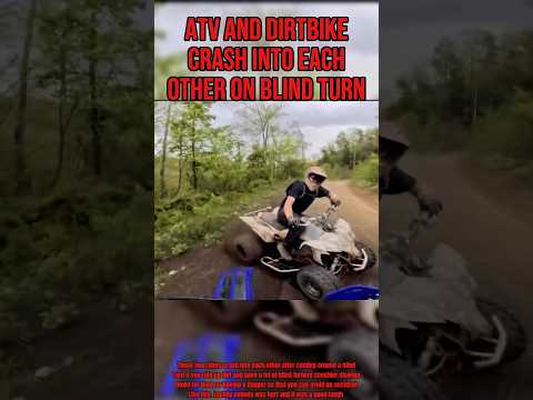 ATV And Dirtbike Crash Into Each Other On Blind Turn @dad.speed on IG #biker#crash#motorcycle thumbnail