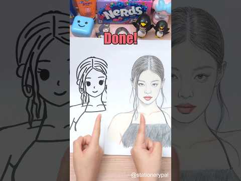 Quick drawing tips for Jennie using the number 67 ?️❤️#shorts thumbnail