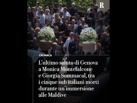 Tragedia alle Maldive, folla a Genova per i funerali di Montefalcone e Sommacal thumbnail
