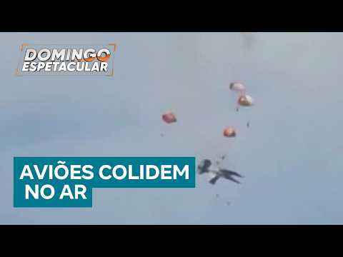 Colisão de aviões em show aéreo nos EUA termina com toda a tripulação viva thumbnail
