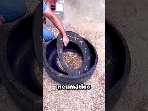 Así reparó su carretilla usando un neumático viejo thumbnail
