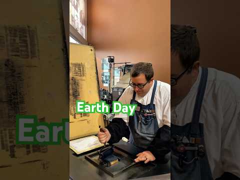 Letterpress printing a large valley oak tree for Earth Day 🌎 (April 22) thumbnail