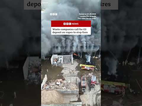 Waste management companies call for vape deposit scheme after fires. #Vaping #Vapes #BBCNews thumbnail