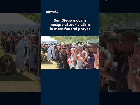 San Diego mourns mosque attack victims in mass funeral prayer thumbnail