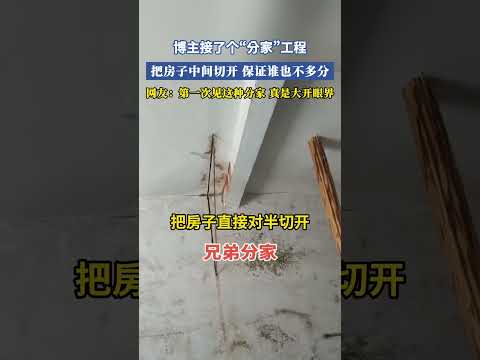 博主接了個「分家」工程，把房子中間切開保證誰也不多分，網友：第一次見這種分家，真是大開眼界 #大熱門 #共鳴 thumbnail