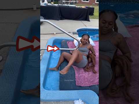 She Fell Asleep in Just 5 Minutes in This Floating Pool Bed 😴 #facts #shots thumbnail