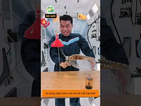 Khi phi hành gia nấu cơm phải chiết chai dầu ăn có khó không #shorts thumbnail