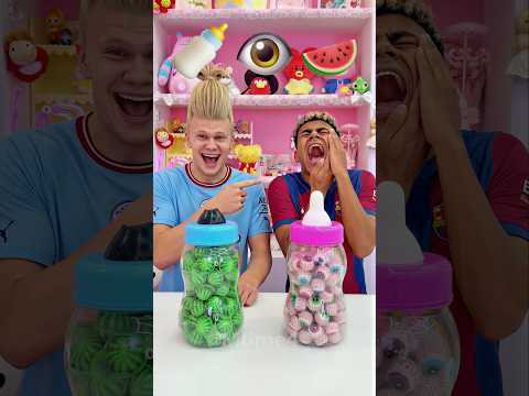 Real vs Fake Bottle Candy 🍬😂 #football #haaland #parody thumbnail