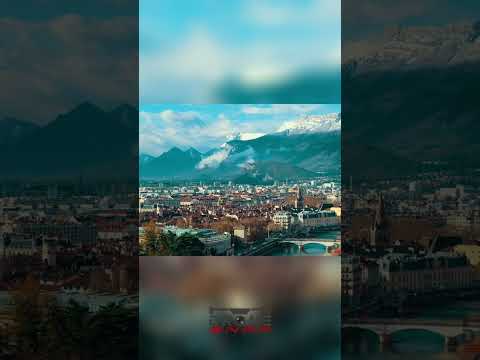 City Meets Nature: Stunning Cityscape with River and Mountains #shorts thumbnail