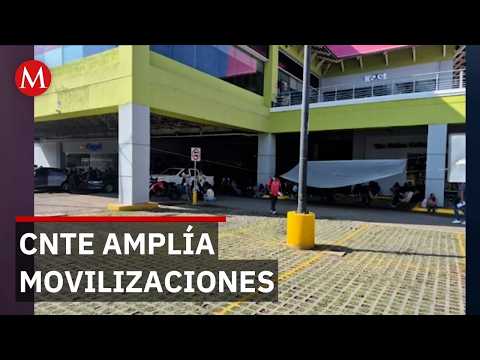 CNTE toma principales plazas comerciales de Oaxaca durante jornada de protestas thumbnail