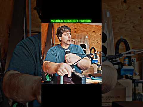 Biggest Hands on the planet beat Strongest Bodybuilder 🔥🥶 #armwrestling thumbnail