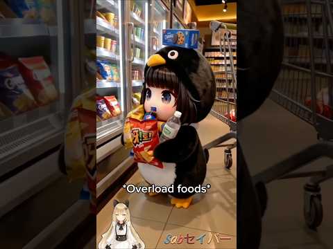 Too much Food ? #shorts #gugugaga #endministrator #penguin #chibi #ai #food #shopping #foods #japan thumbnail