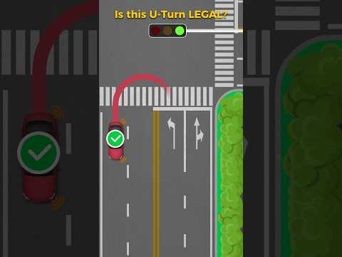 Is This U-Turn Legal? The Most Confusing Rule! ?? #driving #drivingtips #trafficrules #drivingtest thumbnail