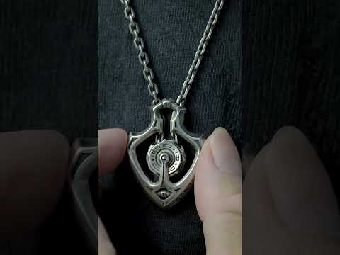 Mechanical Rotating Gear Vintage Necklace ?  The gears spin and I can't stop fidgeting with it. thumbnail