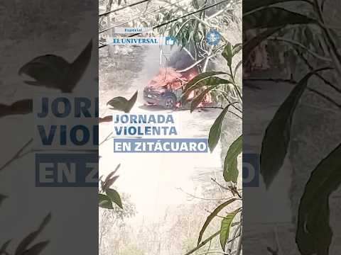 Enfrentamientos en Zitácuaro, Michoacán, terminan en narcobloqueos #shorts thumbnail