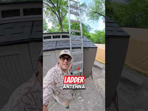 Ladder antenna 🪜 #hamradio #hamradioantenna #hobby #experement #radiooperator thumbnail