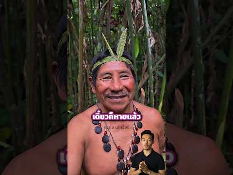 เขาถูกหนาม ผู้ชายคนชนเผ่าใช้ยางต้นไม้ทาให้ thumbnail