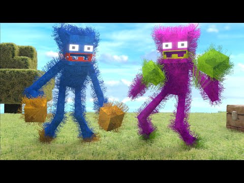 Huggy Wuggy plays Minecraft with Kissy Missy #Shorts thumbnail