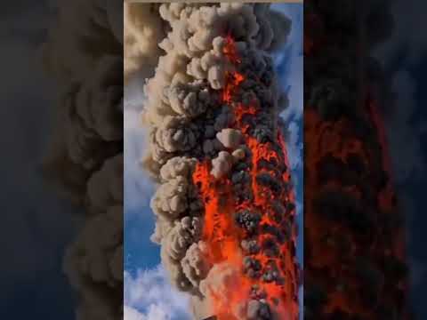 #lava vulcão em erupção saindo grande estilo de fumaça thumbnail