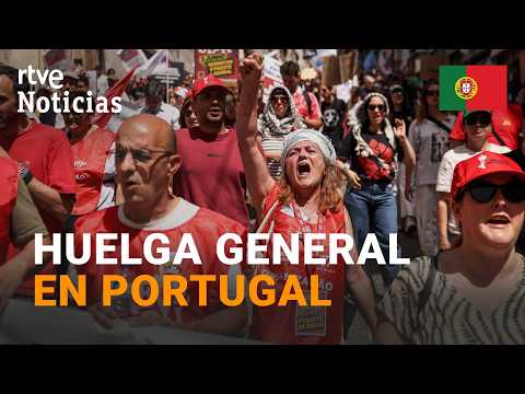 SEGUNDA HUELGA GENERAL en PORTUGAL EN CONTRA de la REFORMA LABORAL de MONTENEGRO | RTVE Noticias thumbnail