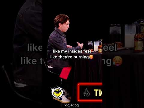 TOM HOLLAND HILARIOUSLY TRIES HOT ONES😭 thumbnail