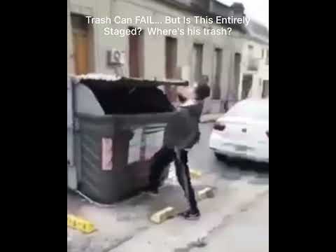 Trash Can FAIL… But Is This Entirely Staged?  Where'sHis Trash? thumbnail