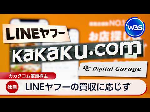 【独自】LINEヤフーの買収に応じず カカクコム筆頭株主デジタルガレージ【WBS】 thumbnail