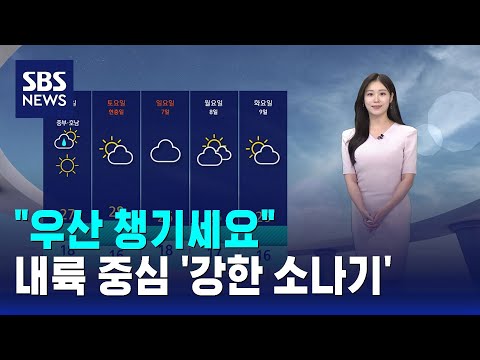 [날씨] "우산 챙기세요"..내륙 중심 '강한 소나기' / SBS thumbnail