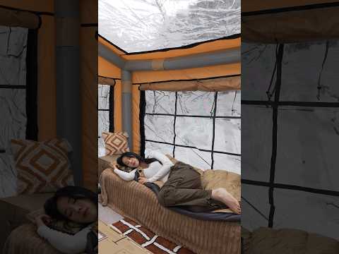 ❄️SNOW CAMPING WITH A NEW AIR TENT thumbnail