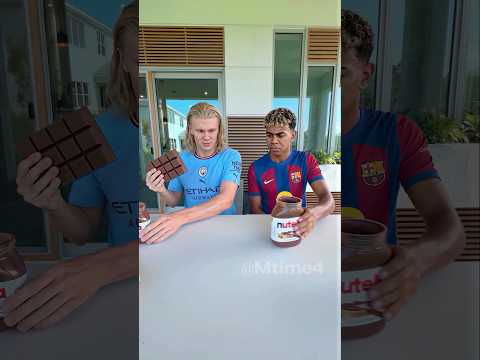 Haaland’s Giant Chocolate vs Yamal’s Nutella ??? #shorts #meme #parody thumbnail