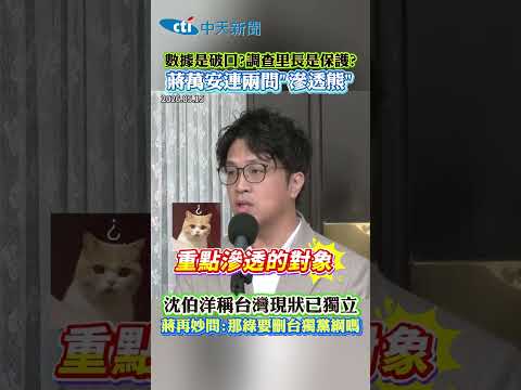 數據是破口？調查里長是保護？蔣萬安連兩問"滲透熊" 沈伯洋稱台灣現狀已獨立 蔣再妙問：那綠要刪台獨黨綱嗎 #shorts thumbnail